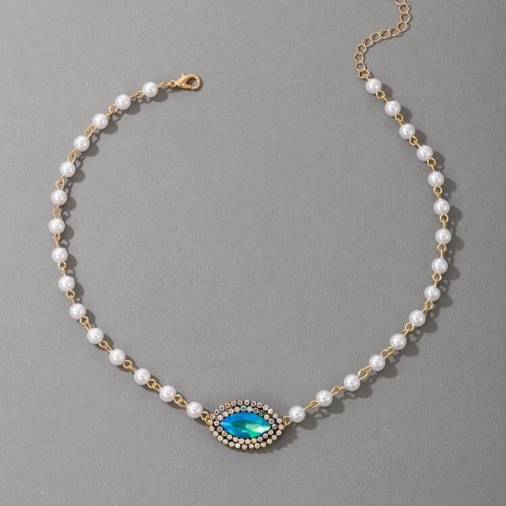 Faux Pearl & Gem Choker